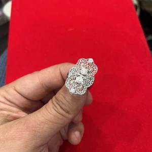 14 Karat Weißgold (10,8 g) Schmetterling Ring mit Diamanten (42 Punkte) in Größe 7 - Bild 1 von 7