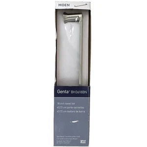 MOEN Genta BH3618BN 18 pouces Porte-serviettes en finition nickel brossé résistant aux taches NEUF - Photo 1 sur 6