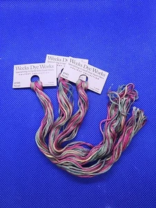 3x Weeks Dye Works 4105 Noel Hand Over Dyed Variegated Cotton Floss Holiday - Picture 1 of 3