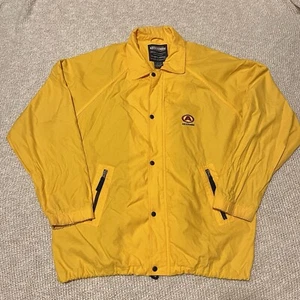 Vintage Y2K Abercrombie Performance Jacket Mens XL Yellow Windbreaker Zipper - Picture 1 of 9
