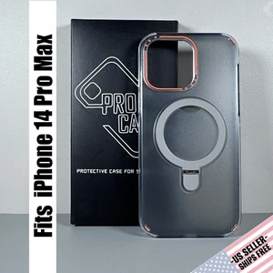 Case for iPhone 14 Pro Max - Frosted Gray & Orange | Magnetic O-Ring Kickstand - Picture 1 of 20