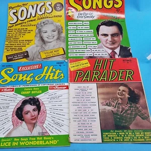 (4) Hit Parader Song Hits & More Magazines 1940's-50's - Imagen 1 de 6