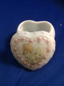 Precious Moments To My 4ever Friend Rare Collectible Porcelain Heart Trinket Box - Picture 1 of 11