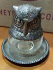 Plate And Glass Owl Jelly Jar With Underplate-Avon