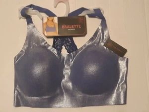 NWT No Boundaries Bonded Bralette Racerback Lace Blue Sparkle Lightly Padded  - Picture 1 of 5