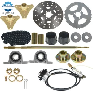 Go Kart Rear Axle Hub Kit &Chain &Brake Disc Sprocket Fr Drift Trike Buggy 740mm - Picture 1 of 14