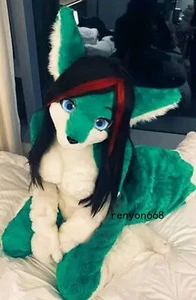 Fursuit Long Fur Husky Dog Fox Cosplay Mascot Costume Party Ad Dress #481 - Picture 1 of 3