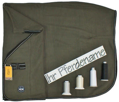 Abschwitzdecke - MADRID - auf Wunsch individuell mit Name bestickt, grau, HKM - Bild 1 von 4