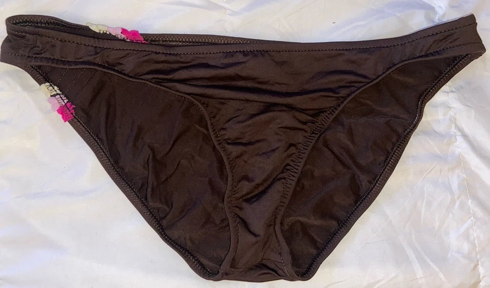 Nuevo con etiquetas Island Soul Ribbon Lowrider Traje de baño Parte inferior de bikini L Marrón Rosa (B8) Foto 1 de 2