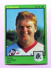 1982 SCANLENS NRL Rugby Card:  PAUL VAUTIN  (Manly) #111