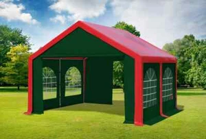 Partyzelt 4x4m Rot Grün PVC Festzelt Pavillon wasserdicht Profi Modular Event - Bild 1 von 12