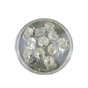 Glass Flower Floral Frog Vintage Clear 11 Hole Dome Read - Picture 1 of 5