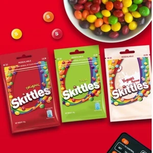 Candy Skittles Sour Original Caramelos Multi Paquetes de Embalaje Resellable 40g x 5 - Imagen 1 de 11