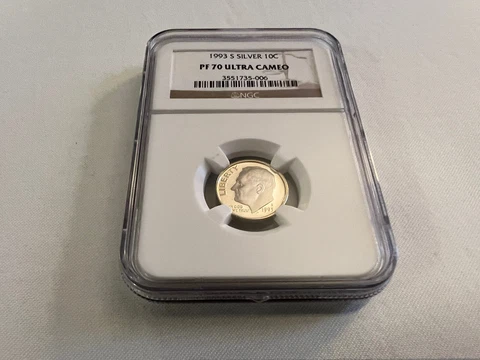 1993-S SILVER ROOSEVELT DIME NGC PF70 ULTRA CAMEO "BROWN LABEL" TOP POP Cover