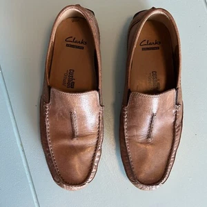 Clarks Collection Driving Shoes Brown Mocs Mens Size 8 1/2 Ortholite Soft 16326 - Picture 1 of 19