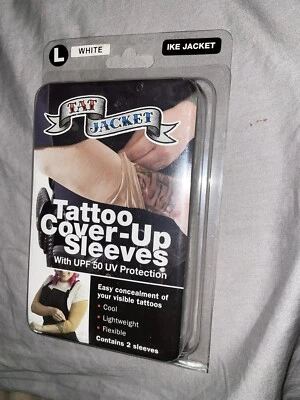 Chaqueta Tat - Mangas para cubrir tatuajes - Grande - Blanca - Chaqueta Ike 2 en conjunto nueva Foto 1 de 3