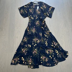 Vestido Reformation Winslow Mademoiselle Azul Marino Floral Envolvente Maxi - 1X - con etiquetas - Imagen 1 de 5