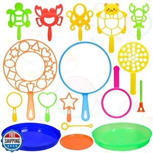 Seifenblasenstäbe Set für Kinder, 17 Stück verschiedene Seifenblasenstäbe mit Tablett, Big Bubble - Bild 1 von 5