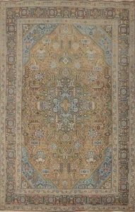 Semi-Antique Wool Traditional Geometric Hand-knotted Living Room Area Rug 6x10 - Picture 1 of 16