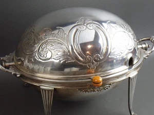 Antique Walker & Hall England Silver Dome Top Server Revolving Tureen c. 1905 - Picture 1 of 14