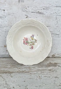 Vintage Mid-Century Taylor Smith Pink Roses Floral White Ceramic Bowl - Picture 1 of 5