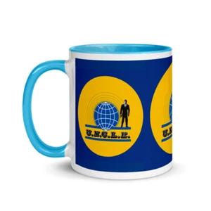 Taza de bebidas azul Man From Uncle con mango de color e interior - Imagen 1 de 13