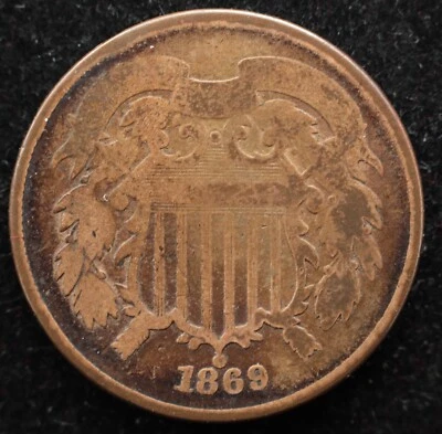 KAPPYSCOINS GH132   1869   NICE GOOD   TWO CENT PIECE - Image 1 of 2