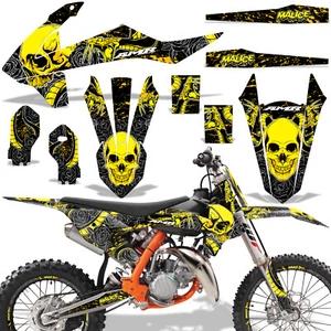 MX Graphic Sticker Kit Decal Wrap with # Plate For KTM 85 SX 18-20 MALICE YELLOW - Picture 1 of 1