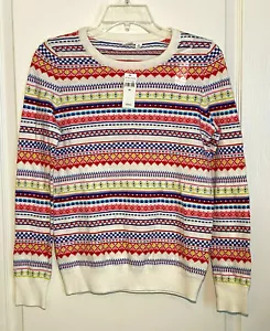 MAGLIONE COTONE FAIRISLE leggero multicolore nuovo con etichetta di GAP Extra Small - XS - Foto 1 di 6