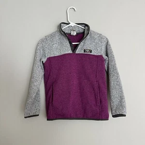 L.L.Bean - Gray & mulberry partial snap sweater fleece pullover, Medium See Pics - Picture 1 of 11
