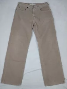 Levi's 569 Pantalone Velluto a coste Uomo 33x32 (32x31) Marrone Beige Largo Dritto Y2K - Foto 1 di 10