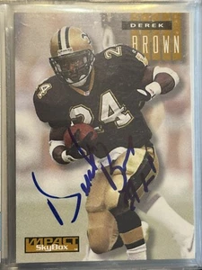 1994 SkyBox Impact Football #175 Derek Brown New Orleans Saints NFL AUTO signiert - Bild 1 von 2
