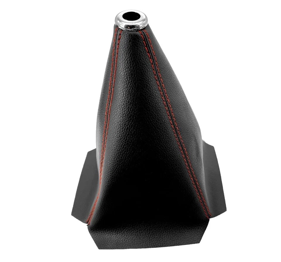 EE. UU. Cubierta de Bota de Cambio de Marchas Universal Cuero PVC Perilla de Cambio de Marchas Costura Roja Foto 1 de 4