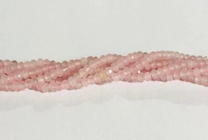 Pink Quartz jade Gemstone Rondelle Beads Strands, Jewelry making 4mm Loose Beads - Picture 1 of 9