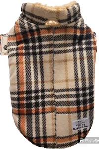 Barkley & Finn Pet Sherpa Lined Winter Dog Coat Jacket X-SMALL Multi Plaid NWT - Picture 1 of 10