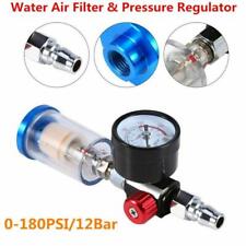 Air Pressure Regulator Spray Gun 0-180Psi Gauge & In-Line WaterTrap Filter Tool