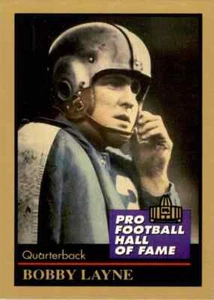 1991 Hall of Fame GOLD #86 Bobby Layne HOF RARE Detroit Lions / Texas Longhorns - Photo 1 sur 3