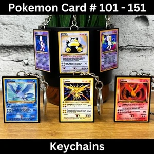 Pokemon Card Keychain (101-151), Mini TCG Trading, Base Set Jungle Fossil, Anime - Picture 1 of 10
