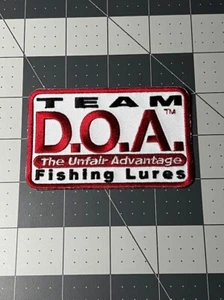 TEAM DOA FISHING LURES THE UNFAIR ADVANTAGE RED / WHITE FISHING MORALE PATCH - Picture 1 of 1