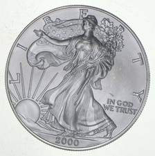 Better Date 2000 American Silver Eagle 1 Troy Oz .999 Fine Silver BU Unc