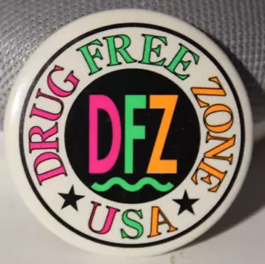 VINTAGE DFZ USA PULSANTE BIANCO ROSA VERDE ARANCIONE COLORI NEON ANNI '90 - Foto 1 di 2