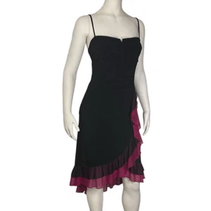 Lolita Women L Dress Asymmetrical Y2K Ruffle Whimsigoth Coquette Party Black - Picture 1 of 14