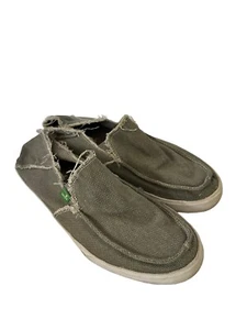 SANUK Mens Shoes VAGABOND Sidewalk Surfer Loafer Slip On Gray Green Sz 9 - Picture 1 of 6