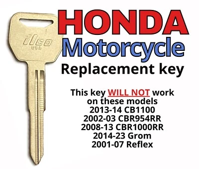 Honda Motorcycle Keys Replacement Spare Key Cut to Code 21232131-22313231 - Image 1 of 2