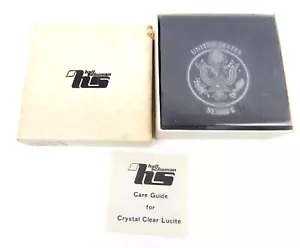 5J Hall Schuman United States Senate Black Lucite Paperweight w/ Emblem NEW - Picture 1 of 4