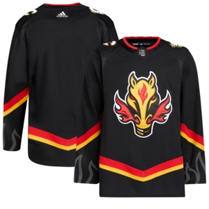 Adidas Calgary Flames NHL Alternate Primegreen Authentic Jersey Black Size 56 - Picture 1 of 6