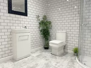 White Metro Tile Effect Bathroom Shower Wet Wall Panels PVC Cladding Kitchen - Picture 1 of 14