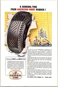 Anuncio impreso 1943 General Tire hecho en Estados Unidos caucho Purdue Carnegie Tech Segunda Guerra Mundial - Imagen 1 de 3