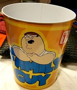 Family Guy TIN GARBAGE TRASH CAN BIN     MINT 10" H X 9"DIA BY RIX - Picture 1 of 7