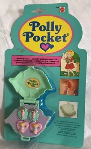 Vintage Polly Pocket Earring Case NEW & SEALED MOC 1990 Bluebird 2 Pair Earrings - Picture 1 of 7